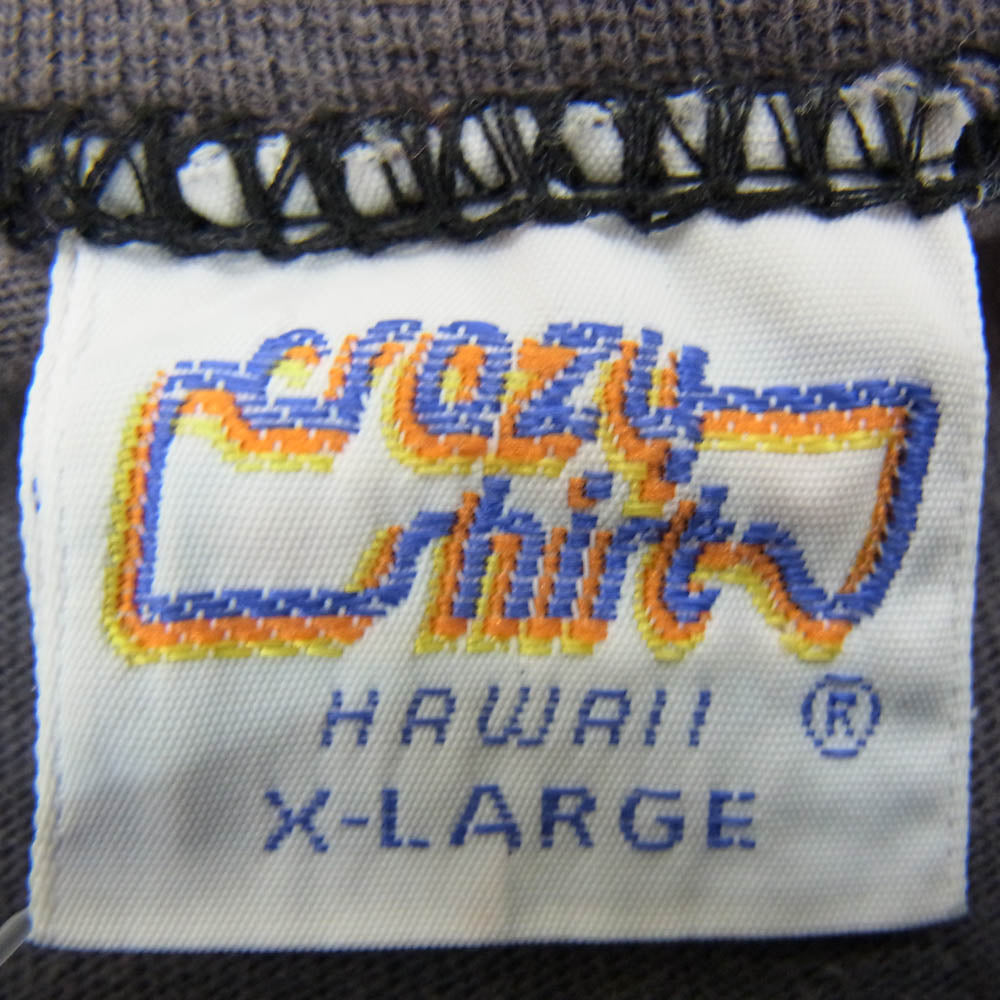 HARLEY DAVIDSON ハーレーダビッドソン 80s~90s VINTAGE crazy shirts ボディPACIFIC 両面プリント ヴィンテージ 半袖 Tシャツ チャコール系 XL【中古】