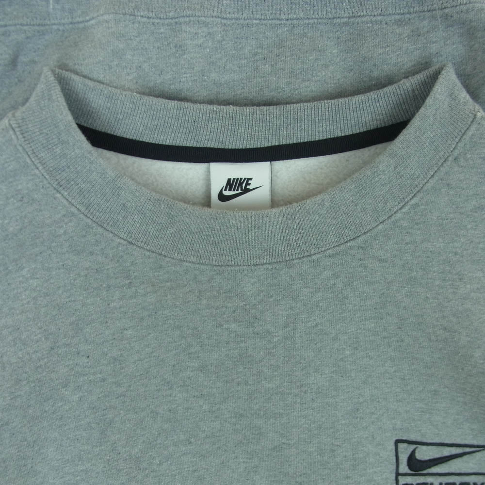 NIKE ナイキ DO9337-063 STUSSY ステューシー FLEECE CREW GREY ロゴ刺繍 フリース クルーネック スウェット トレーナー グレー系 XL【中古】