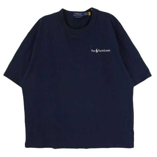POLO RALPH LAUREN ポロ・ラルフローレン リラックス ジャージー 刺繍 ロゴ 半袖 Tシャツ ネイビー系 LG【中古】