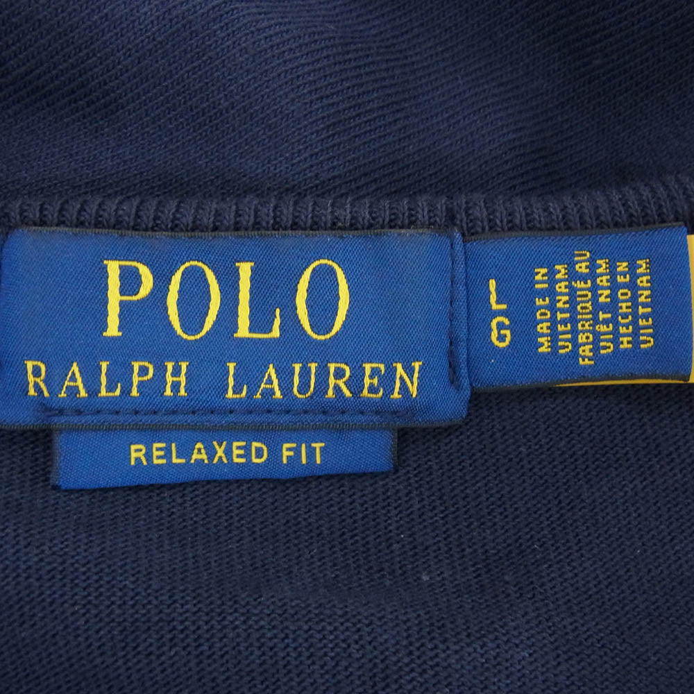 POLO RALPH LAUREN ポロ・ラルフローレン リラックス ジャージー 刺繍 ロゴ 半袖 Tシャツ ネイビー系 LG【中古】