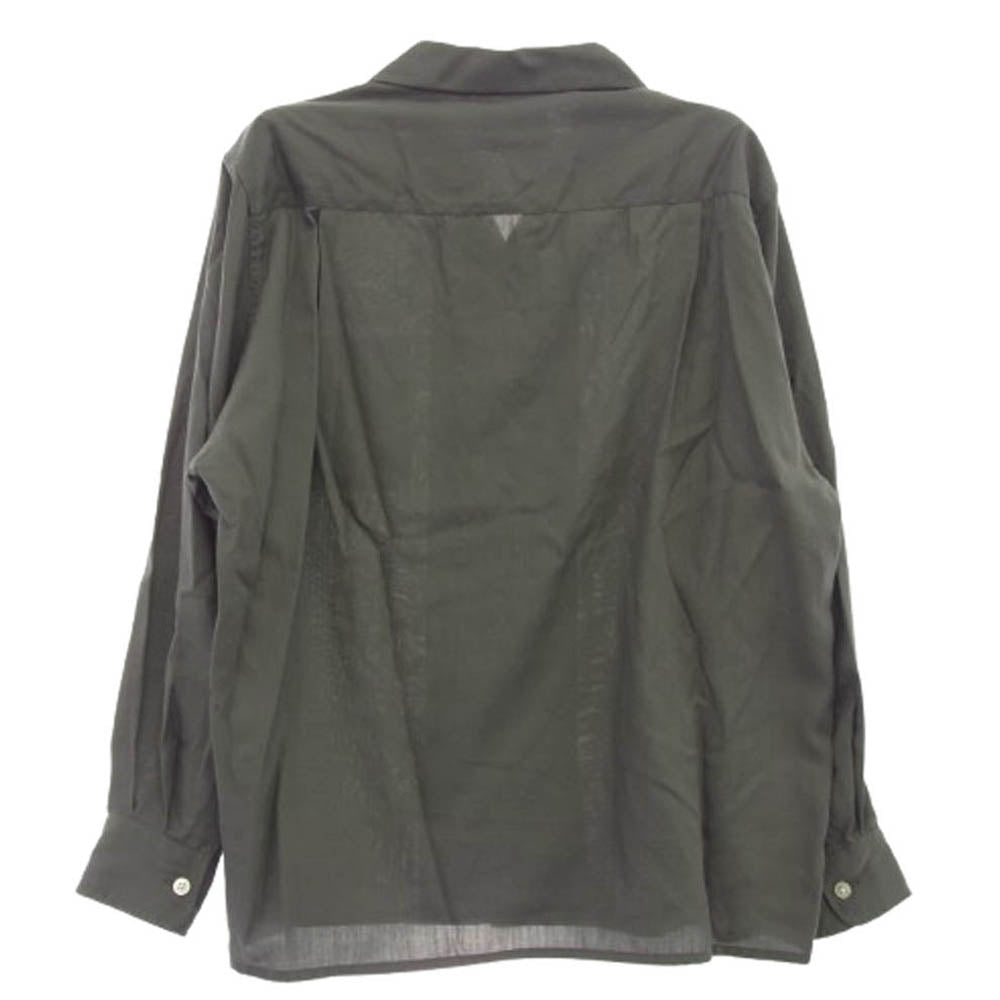 WACKO MARIA ワコマリア 25SS 50'S SHIRT L/S 刺繍 ロゴ オープンカラー 長袖 シャツ チャコール系 M【中古】