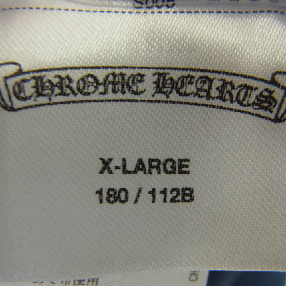 CHROME HEARTS クロムハーツ（原本無） SWTSHRT PLVR 袖フローラル バックホースシュープリント プルオーバー パーカー フーディ ネイビー系 XL【美品】【中古】