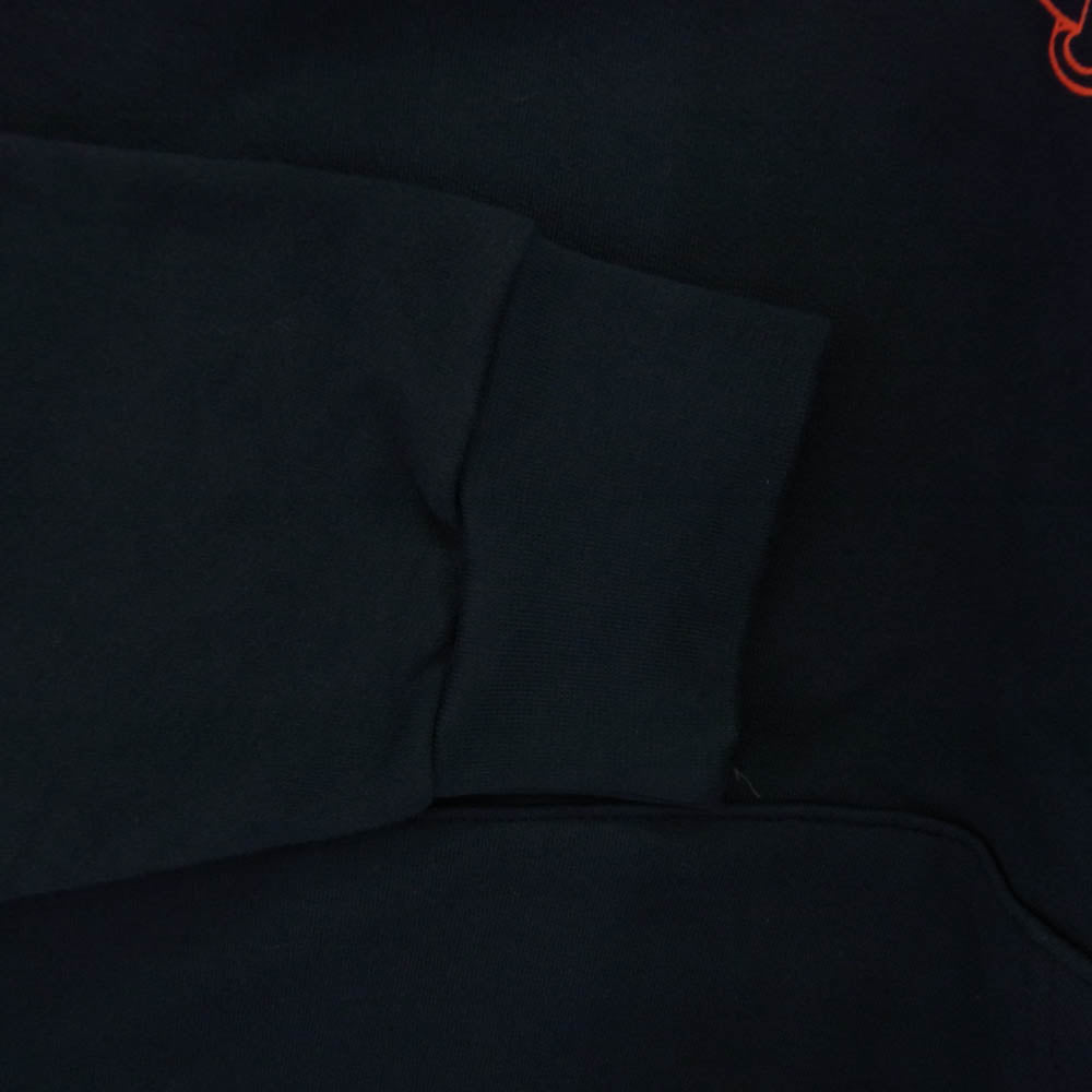 CHROME HEARTS クロムハーツ（原本無） SWTSHRT PLVR 袖フローラル バックホースシュープリント プルオーバー パーカー フーディ ネイビー系 XL【美品】【中古】