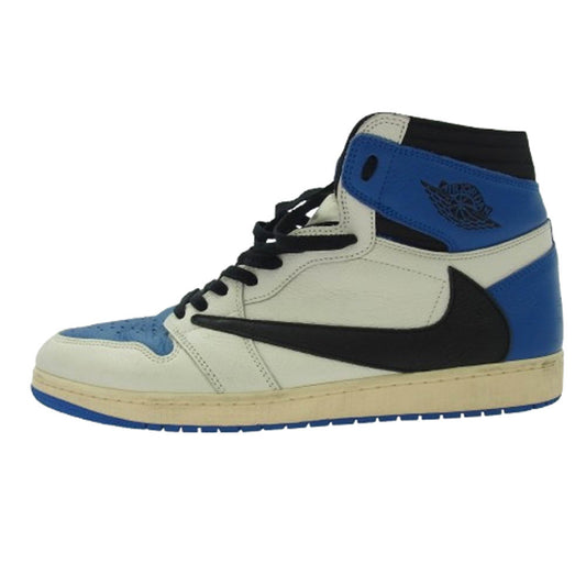 NIKE ナイキ DH3227-105 【フェイクバスターズ鑑定済】 × Travis Scott × Fragment Air Jordan 1 Retro High OG SP Military Blue AJ1 トラヴィススコット フラグメント エアジョーダン レトロ ハイ ミリタリーブルー スニーカー ブルー系 33cm【中古】