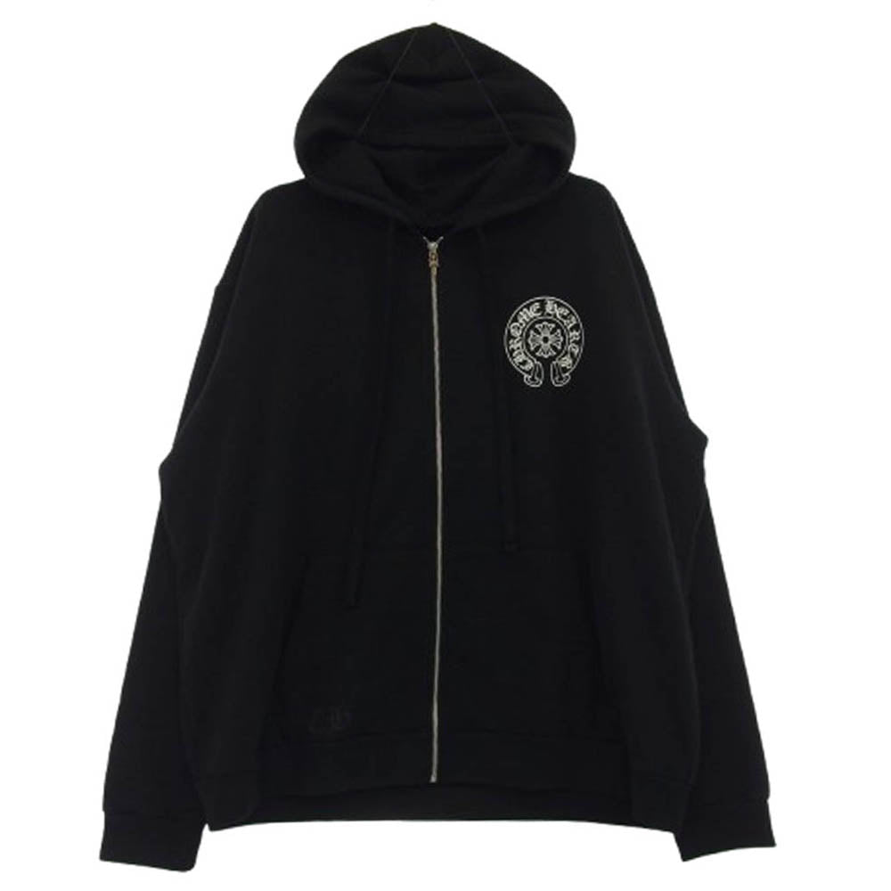 CHROME HEARTS クロムハーツ（原本無） SWTSHRT HD ZIP LTD ロサンゼルス限定 ホースシュープリント ダガージップ パーカー ブラック系 XXL【美品】【中古】