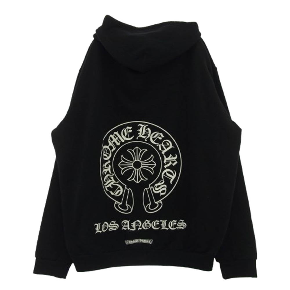 CHROME HEARTS クロムハーツ（原本無） SWTSHRT HD ZIP LTD ロサンゼルス限定 ホースシュープリント ダガージップ パーカー ブラック系 XXL【美品】【中古】