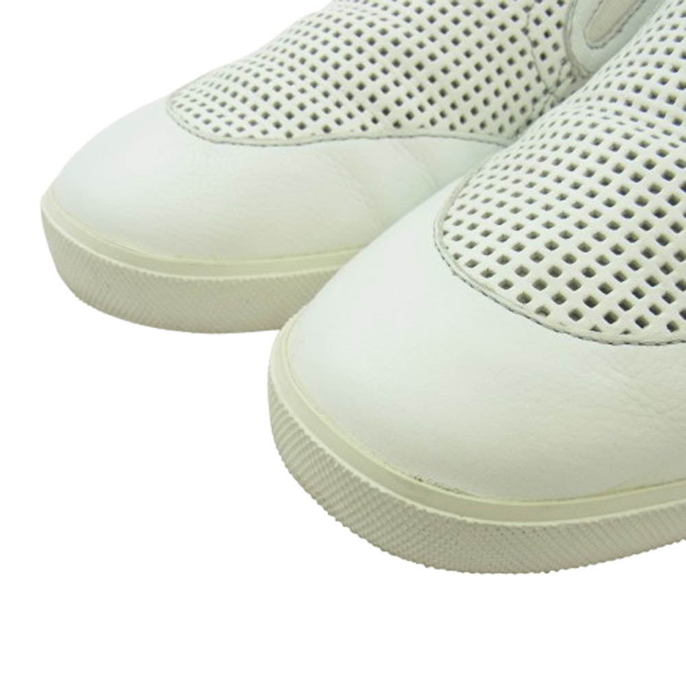 HUGO BOSS ヒューゴボス 50128254 レザー メッシュ スリッポン スニーカー ホワイト系 40【中古】