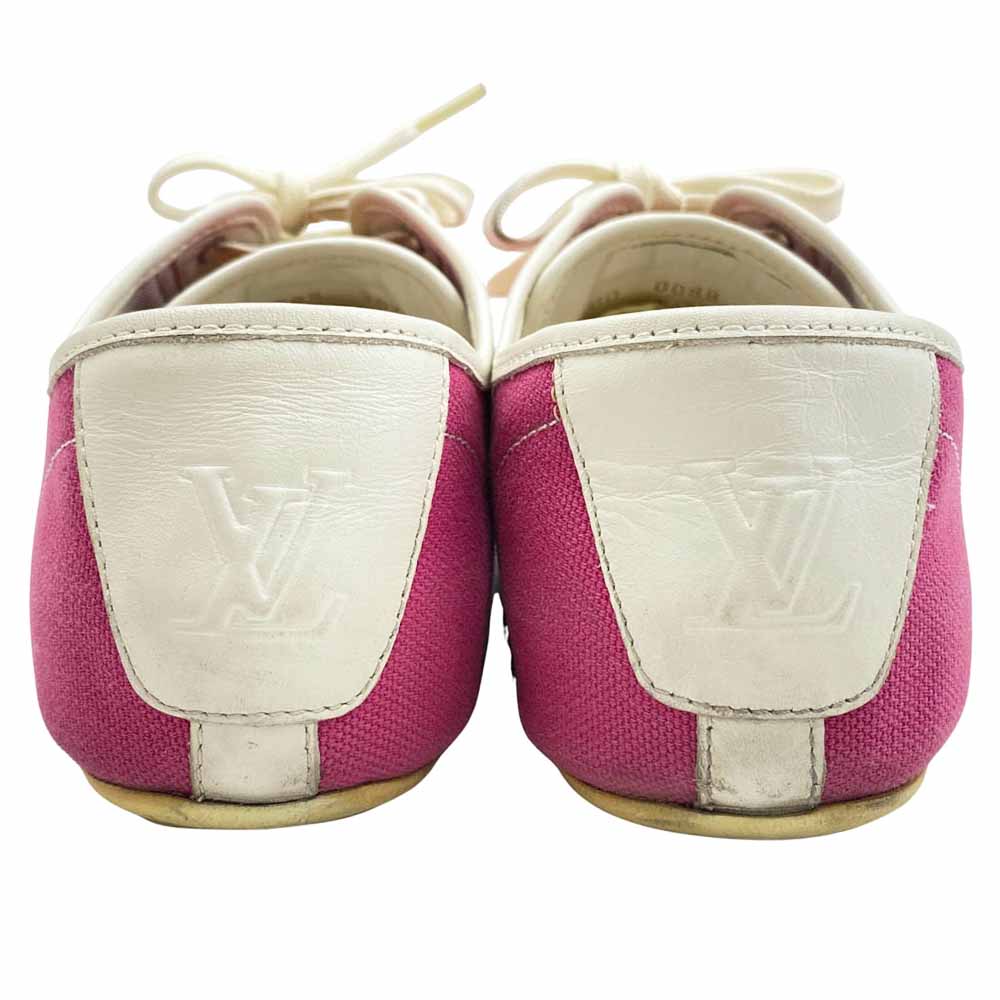 LOUIS VUITTON ルイ・ヴィトン ラインロゴ ローカット キャンバス スニーカー ピンク系 36 1/2【中古】