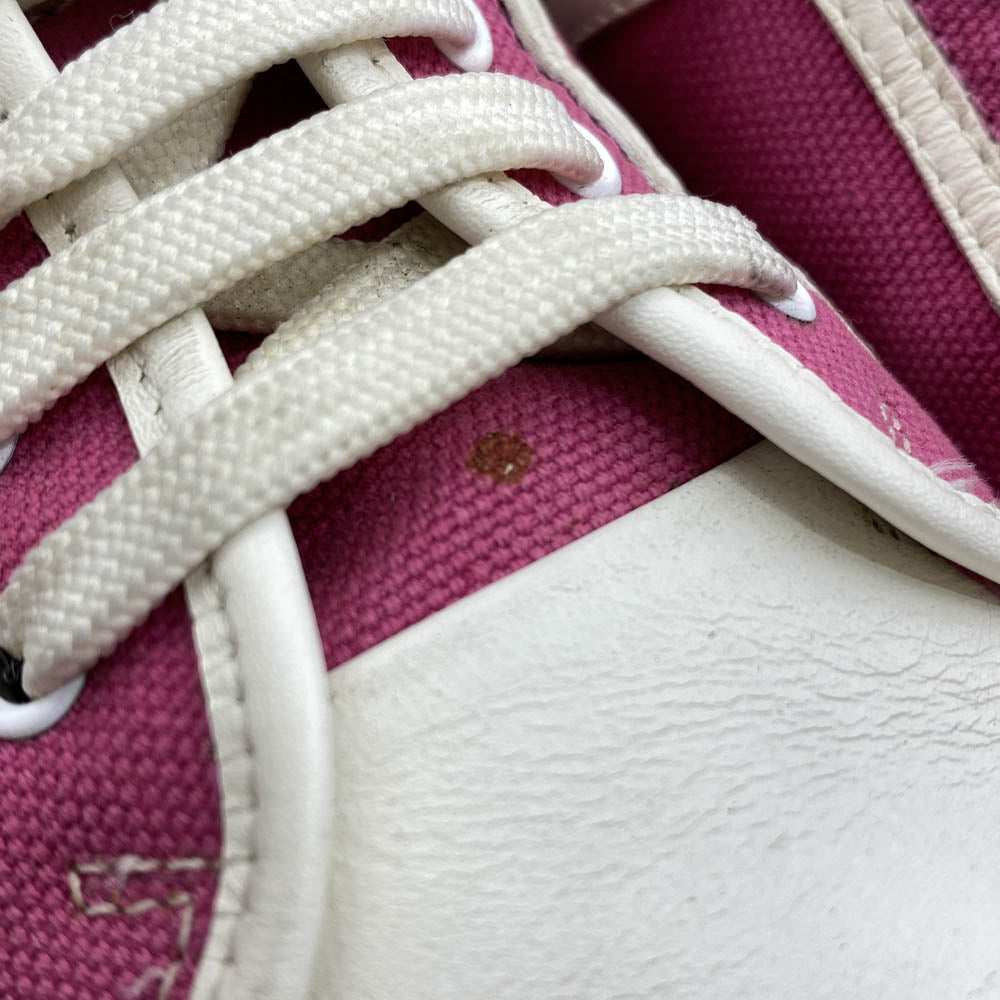 LOUIS VUITTON ルイ・ヴィトン ラインロゴ ローカット キャンバス スニーカー ピンク系 36 1/2【中古】