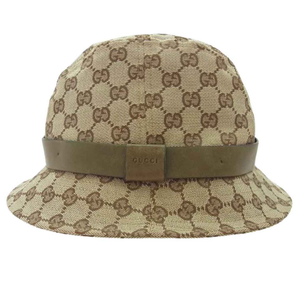 GUCCI グッチ GGキャンバス バケットハット ブラウン系 L【中古】