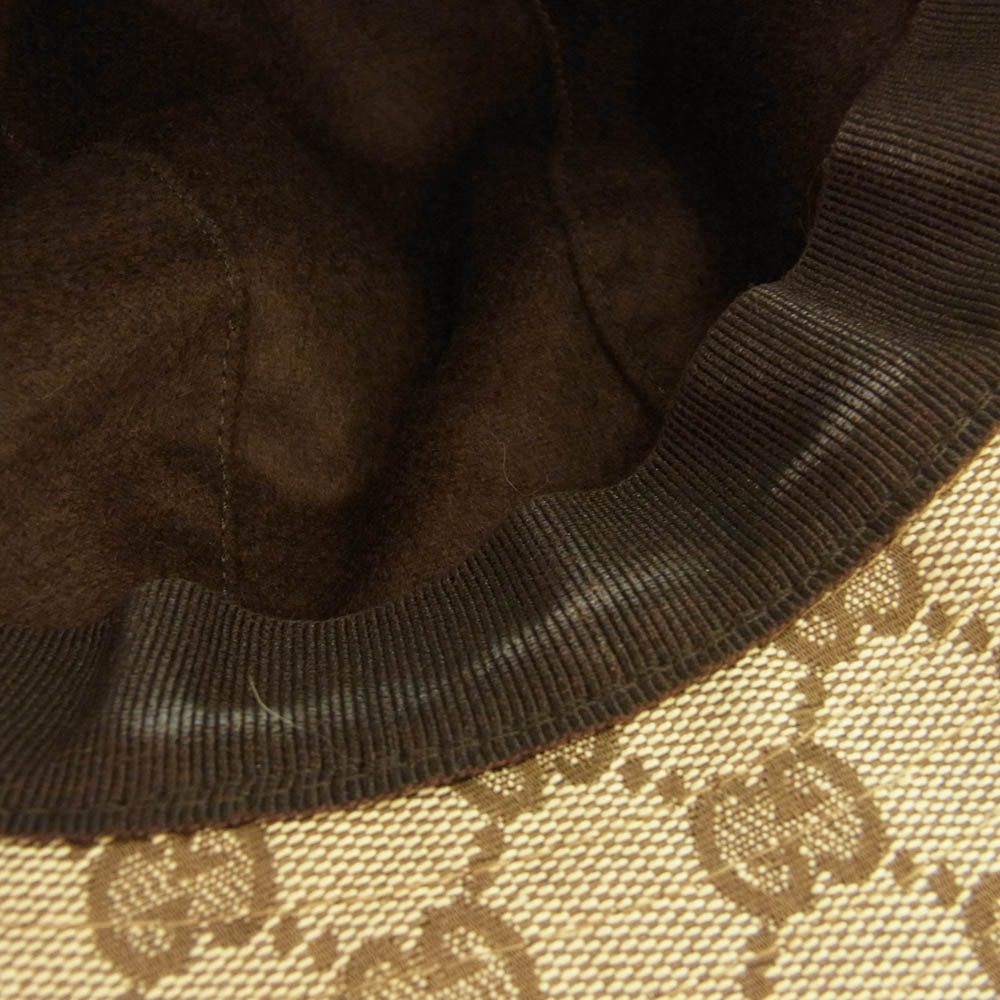 GUCCI グッチ GGキャンバス バケットハット ブラウン系 L【中古】