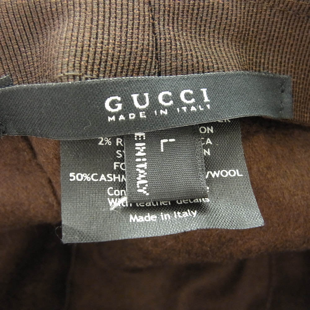 GUCCI グッチ GGキャンバス バケットハット ブラウン系 L【中古】