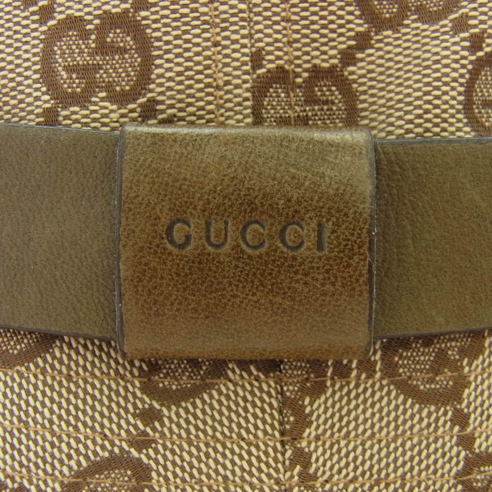GUCCI グッチ GGキャンバス バケットハット ブラウン系 L【中古】