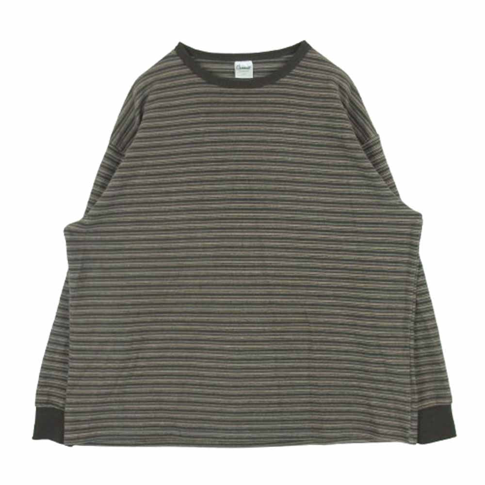 コネット ボーダー ロンT スウェット トレーナー 長袖 中国製 ブラウン系 2【中古】