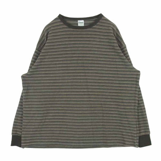 コネット ボーダー ロンT スウェット トレーナー 長袖 中国製 ブラウン系 2【中古】