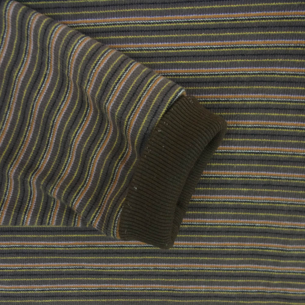 コネット ボーダー ロンT スウェット トレーナー 長袖 中国製 ブラウン系 2【中古】