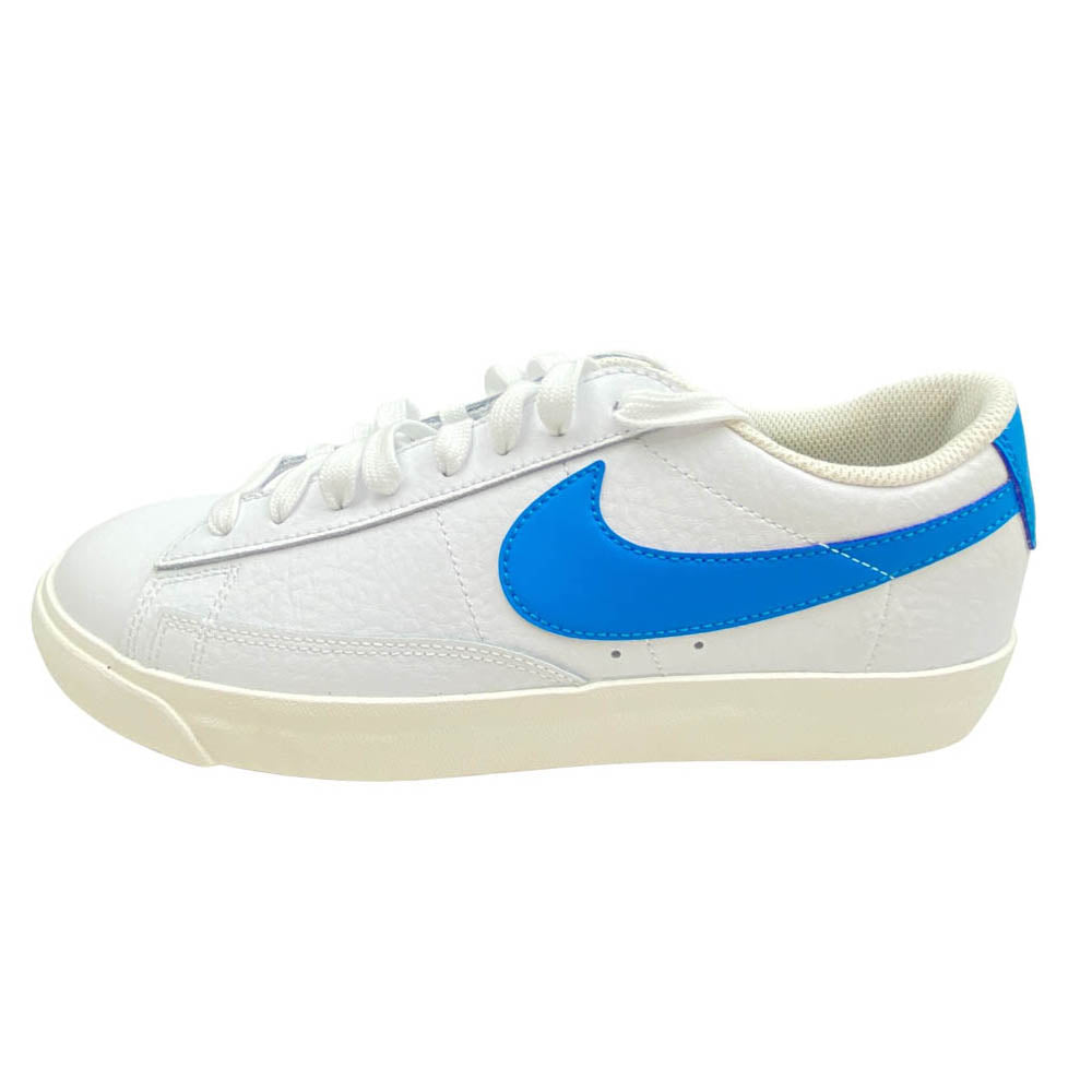 NIKE ナイキ CI6377-104 Blazer Low Leather White Laser Blue Sail ブレーザー ロー レザー ホワイト レーザーブルー セイル スニーカー ホワイト系 ライトブルー系 26cm【美品】【中古】