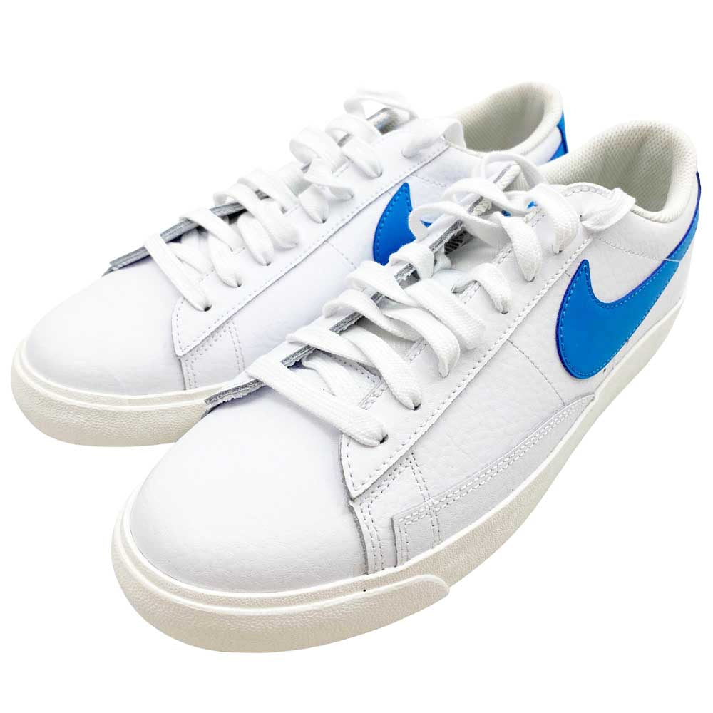 NIKE ナイキ CI6377-104 Blazer Low Leather White Laser Blue Sail ブレーザー ロー レザー ホワイト レーザーブルー セイル スニーカー ホワイト系 ライトブルー系 26cm【美品】【中古】