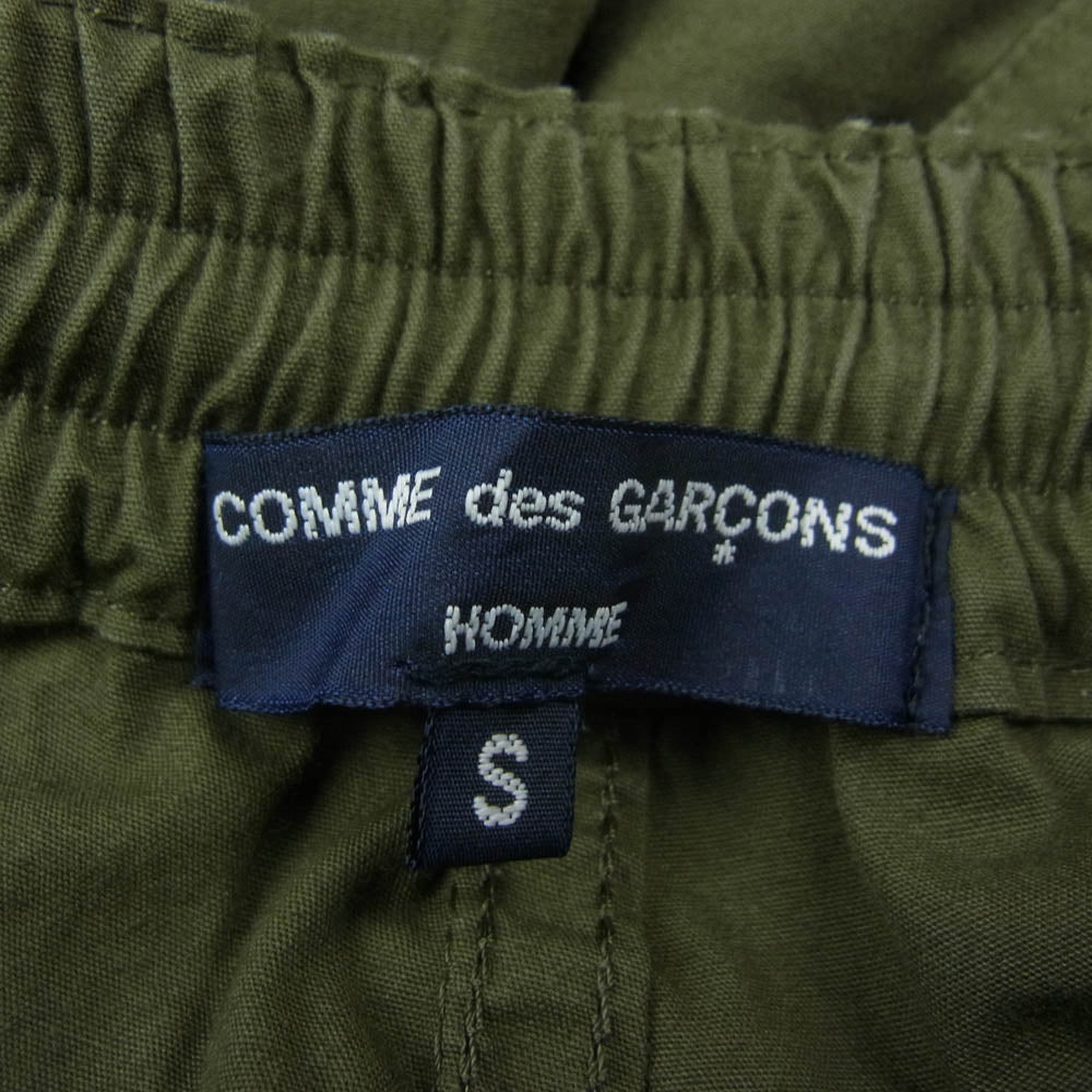 COMME des GARCONS HOMME コムデギャルソンオム HM-P033 AD2023 WEATHERCROSS GARMENT DYE EASY SHORTS ウェザークロス ガーメントダイ イージー ショーツ ハーフ パンツ カーキ系 S【中古】