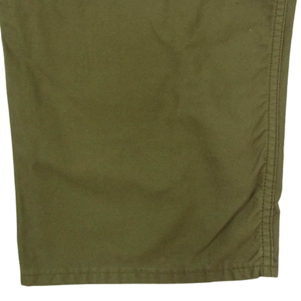 COMME des GARCONS HOMME コムデギャルソンオム HK-P022 AD2022 ロゴタブ 製品染めコットン 1タック ワイドパンツ カーキ系 S【中古】