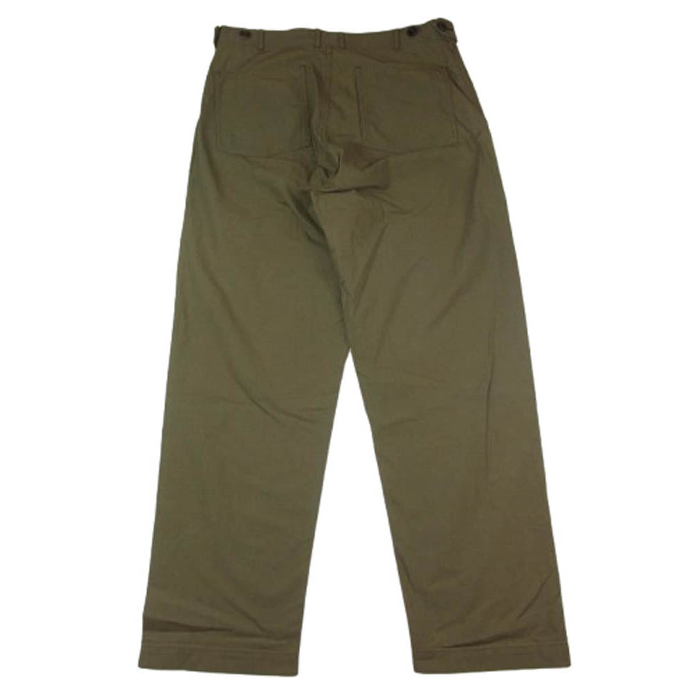 COMME des GARCONS HOMME PLUS コムデギャルソンオムプリュス 22SS PI-P015 サイドシンチ コットン ストレート ロングパンツ カーキ系 S【中古】