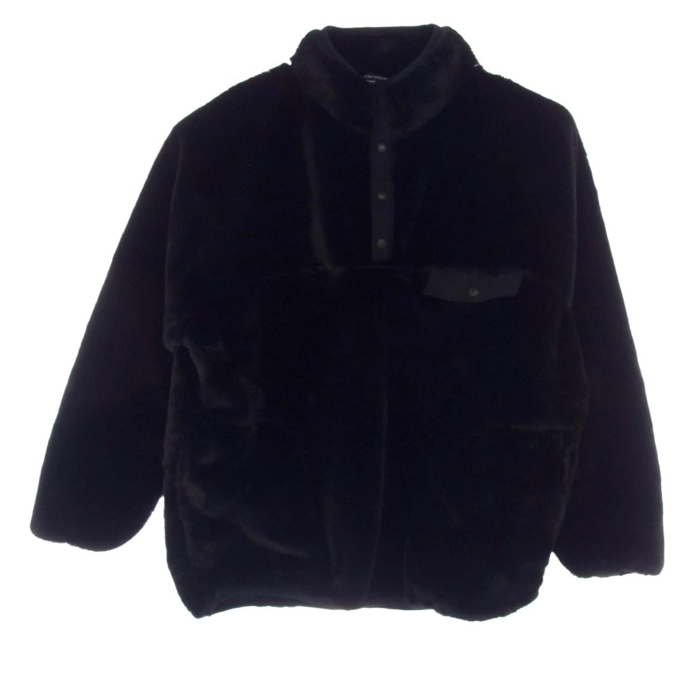 COMME des GARCONS HOMME コムデギャルソンオム HL-T017 AD2023 プルオーバー フェイクファー フリース ジャケット ブルゾン ブラック系 M【中古】