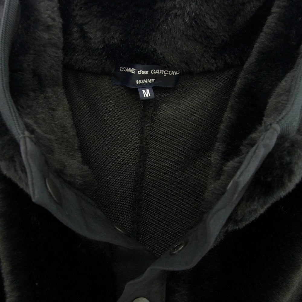 COMME des GARCONS HOMME コムデギャルソンオム HL-T017 AD2023 プルオーバー フェイクファー フリース ジャケット ブルゾン ブラック系 M【中古】