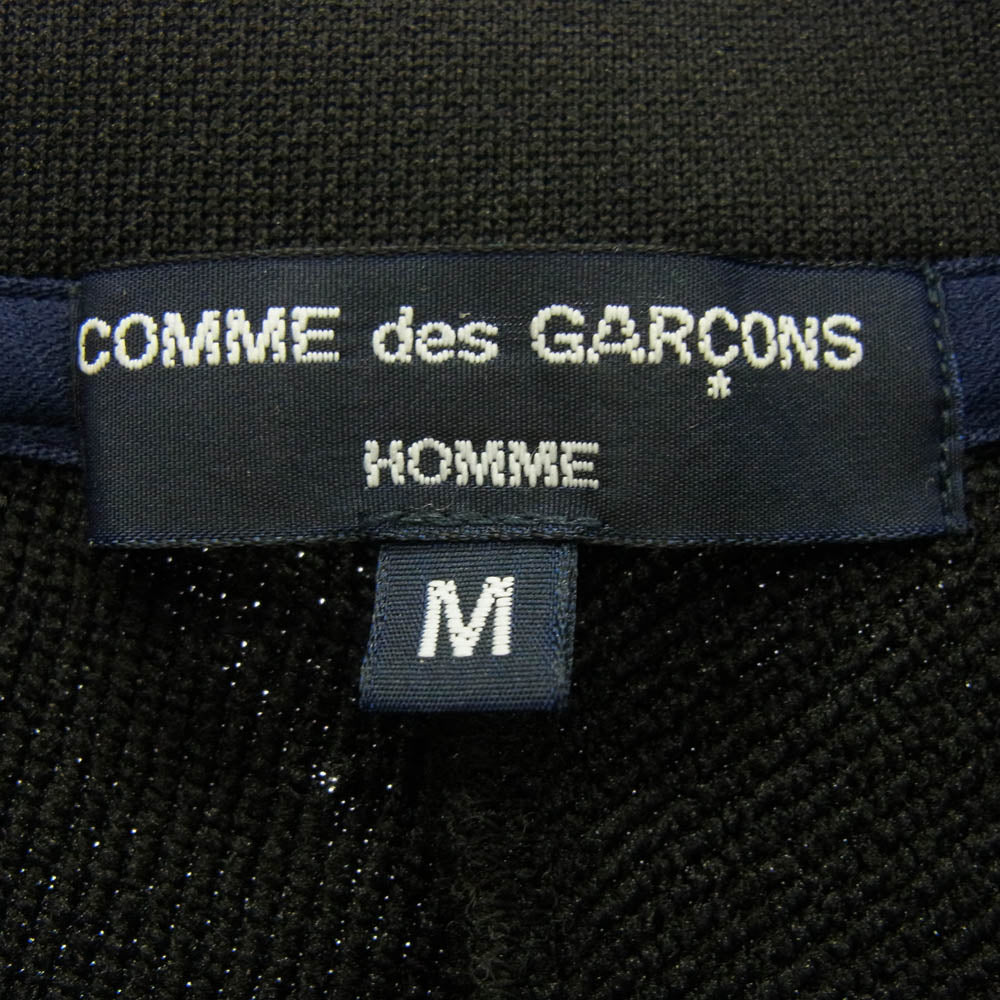 COMME des GARCONS HOMME コムデギャルソンオム 24SS HM-T008 CdGHロゴ エステル裏毛スウェット ハーフジップ プルオーバー トレーナー ブラック系 M【中古】