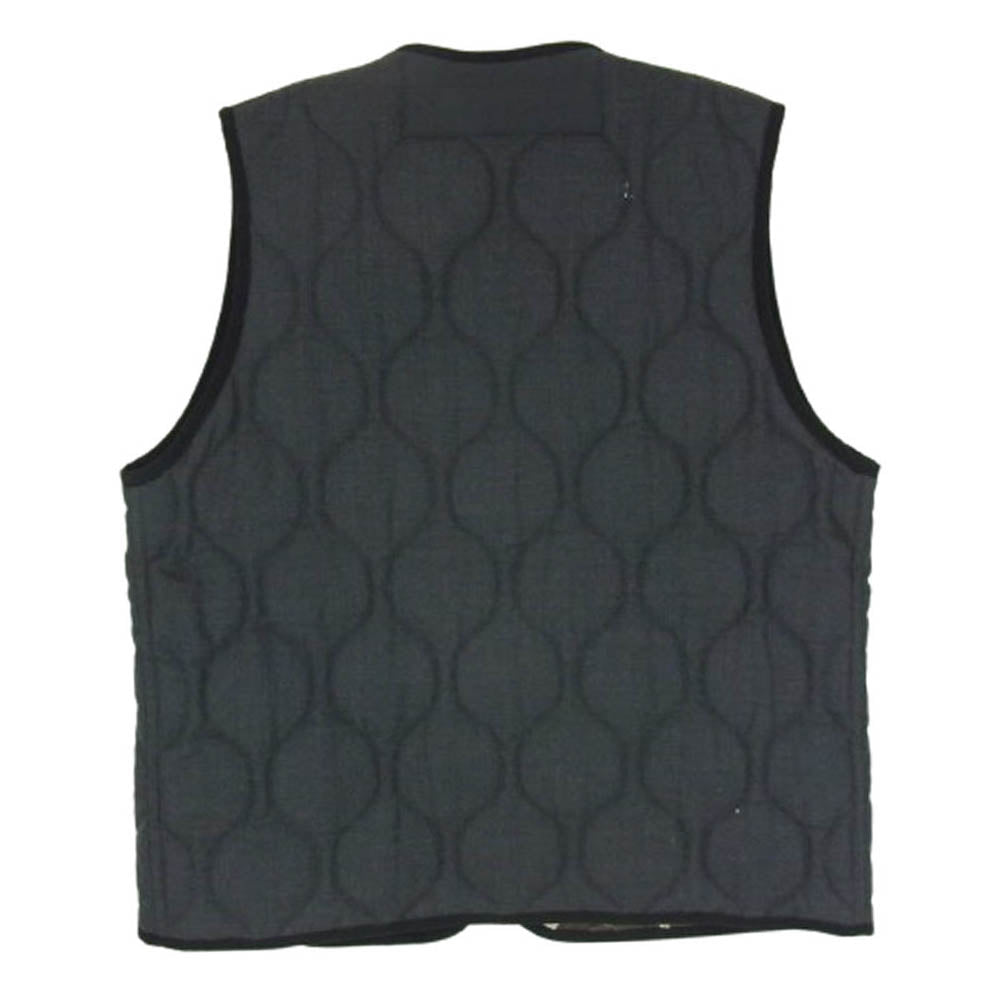 COMME des GARCONS HOMME コムデギャルソンオム HL-V001 裏地カモフラ柄 迷彩 中綿 キルティング ベスト ブラック系 M【中古】