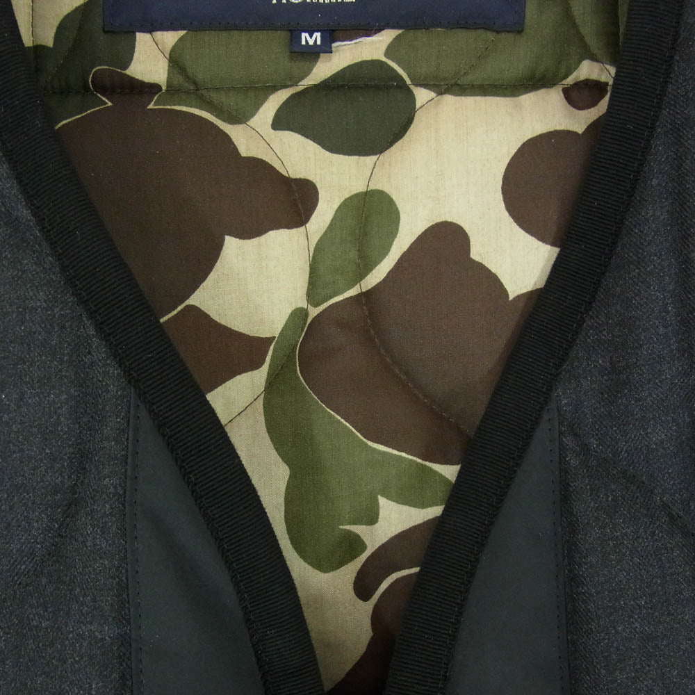 COMME des GARCONS HOMME コムデギャルソンオム HL-V001 裏地カモフラ柄 迷彩 中綿 キルティング ベスト ブラック系 M【中古】