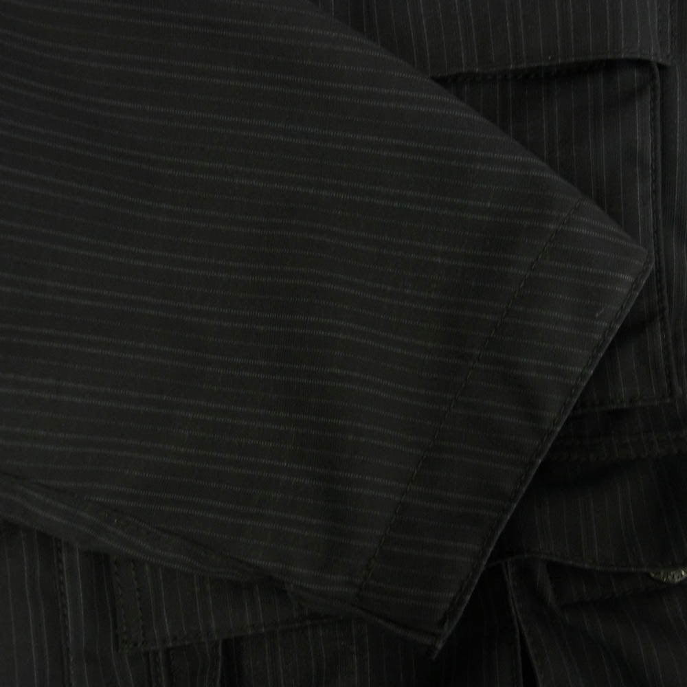 JUNYA WATANABE COMME des GARCONS MAN ジュンヤワタナベコムデギャルソンマン WJ-J007 AD2022 マルチポケット ストライプ フーデッド ブルゾン タクティカル ジャケット ブラック系 M【中古】