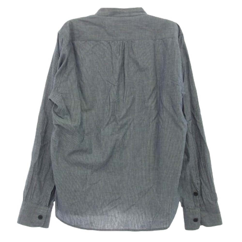BY GLADHAND バイグラッドハンド byGH-12-SS-09 ストライプ 長袖 バンドカラー シャツ ネイビー系 M【中古】