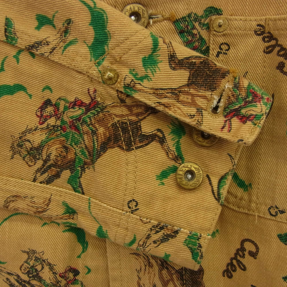 CALEE キャリー TWILL ALLOVER RODEO PATTERN ワークジャケット ベージュ系 M【中古】