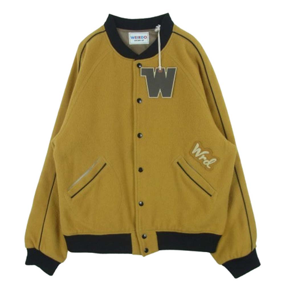 WEIRDO ウィアード WRD-21-AW-02 POLICE SQ JACKET スタジャン ジャケット 日本製 イエロー系 MUSTARD XL【美品】【中古】
