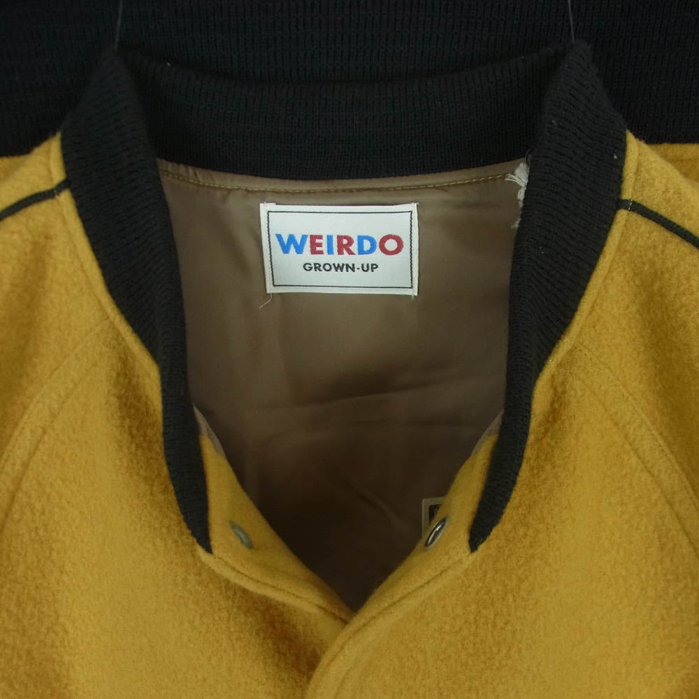 WEIRDO ウィアード WRD-21-AW-02 POLICE SQ JACKET スタジャン ジャケット 日本製 イエロー系 MUSTARD XL【美品】【中古】