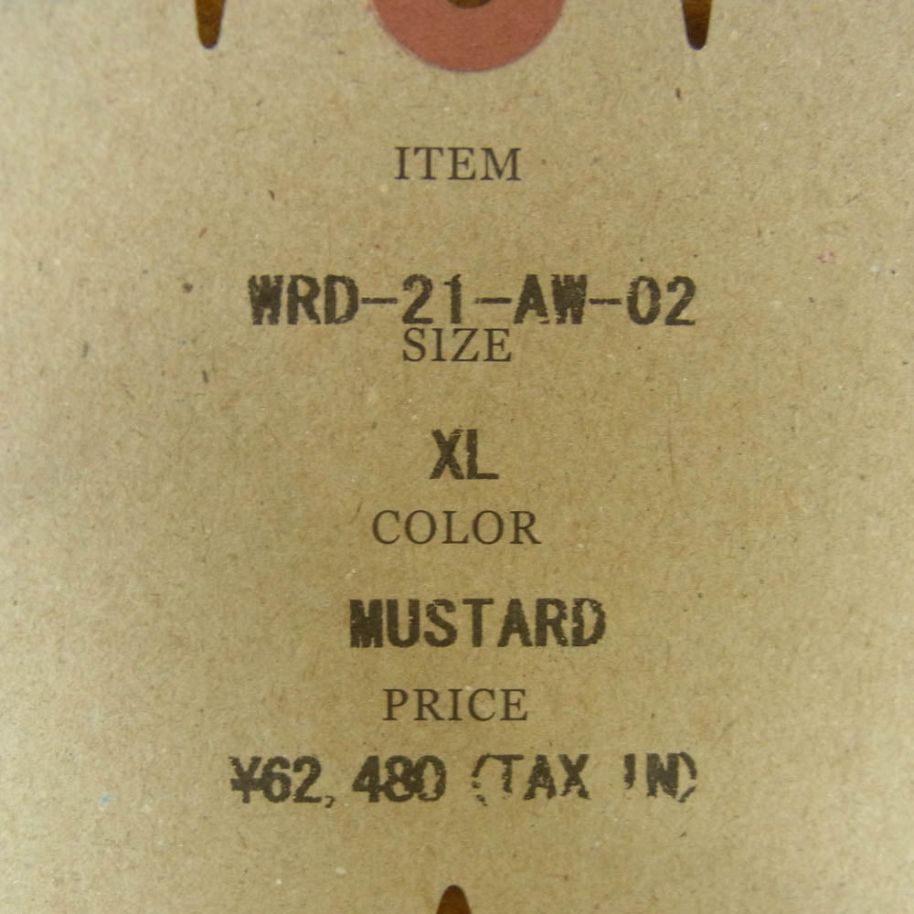 WEIRDO ウィアード WRD-21-AW-02 POLICE SQ JACKET スタジャン ジャケット 日本製 イエロー系 MUSTARD XL【美品】【中古】