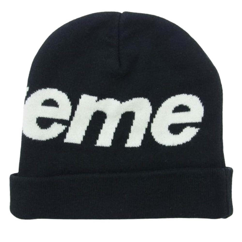 Supreme シュプリーム 17AW Big Logo Beanie カシミヤ混 ビッグ ロゴ ビーニー ニット キャップ 帽子 ブラック系【中古】
