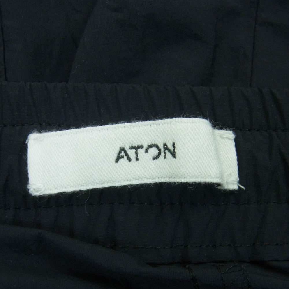 ATON エイトン PRAGGM0200 TRAVEL NYLON WIDE EASY SHORTS トラベル ナイロン ワイド イージー ショーツ ショート パンツ ブラック系 005 BLACK 02【極上美品】【中古】
