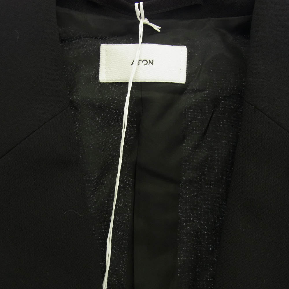 ATON エイトン JKAGGM0203 HIGH TWIST WOOL JACKET ハイツイスト ウール ジャケット サイズ2 ブラック ブラック系 2【極上美品】【中古】