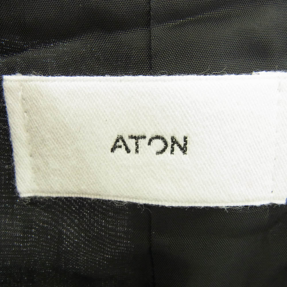 ATON エイトン JKAGGM0203 HIGH TWIST WOOL JACKET ハイツイスト ウール ジャケット サイズ2 ブラック ブラック系 2【極上美品】【中古】