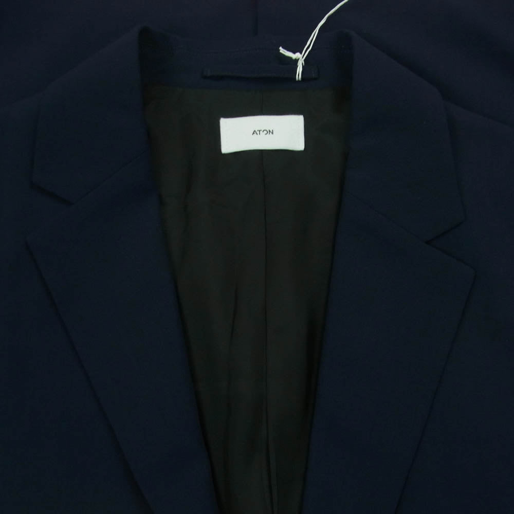 ATON エイトン JKAGGM0203 HIGH TWIST WOOL JACKET ハイツイスト ウール ジャケット ネイビー系 075 NAVY 04【極上美品】【中古】