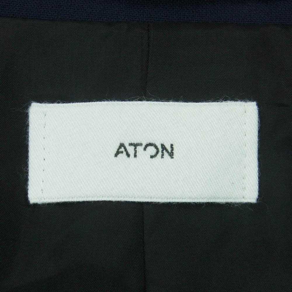 ATON エイトン JKAGGM0203 HIGH TWIST WOOL JACKET ハイツイスト ウール ジャケット ネイビー系 075 NAVY 04【極上美品】【中古】