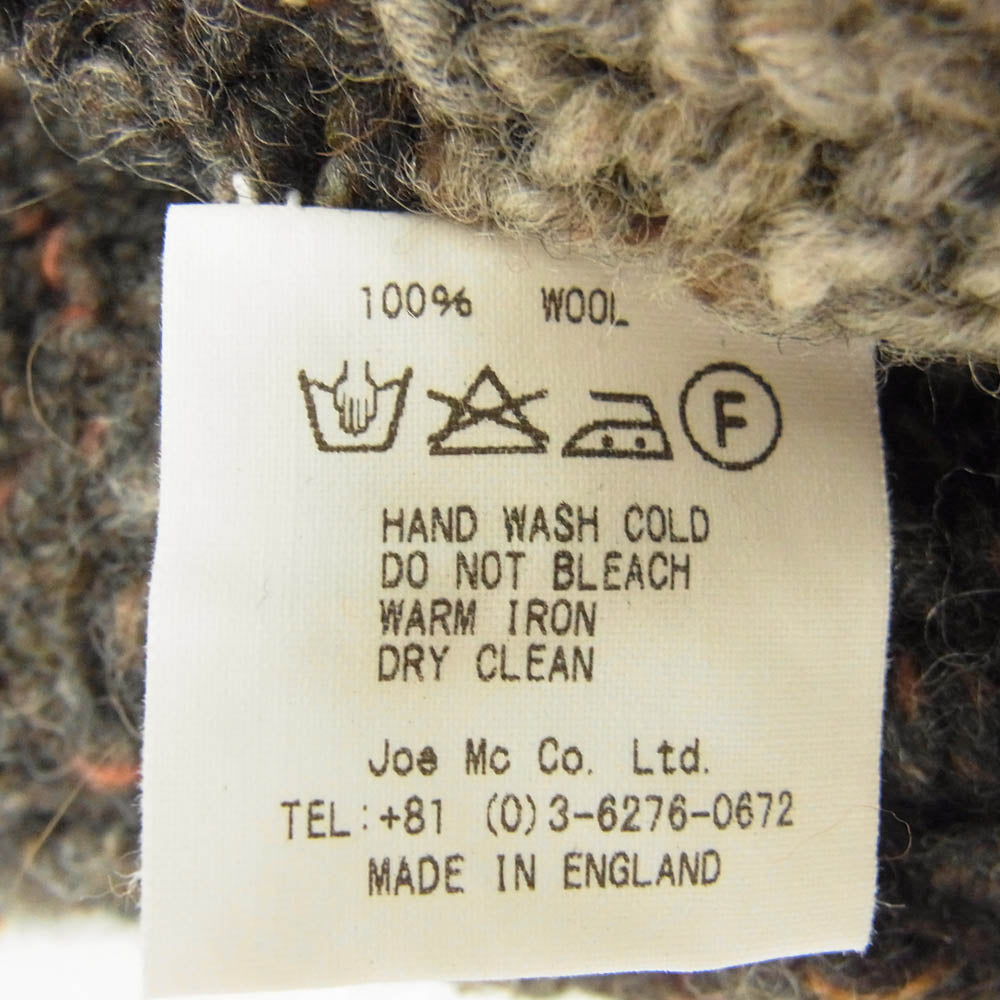 エイチ・ロビンソンニッティング HAND KNITTED CABLE P/O BI COLOUR イングランド製 ハンドメイド ウール ニット グレー系 4【中古】