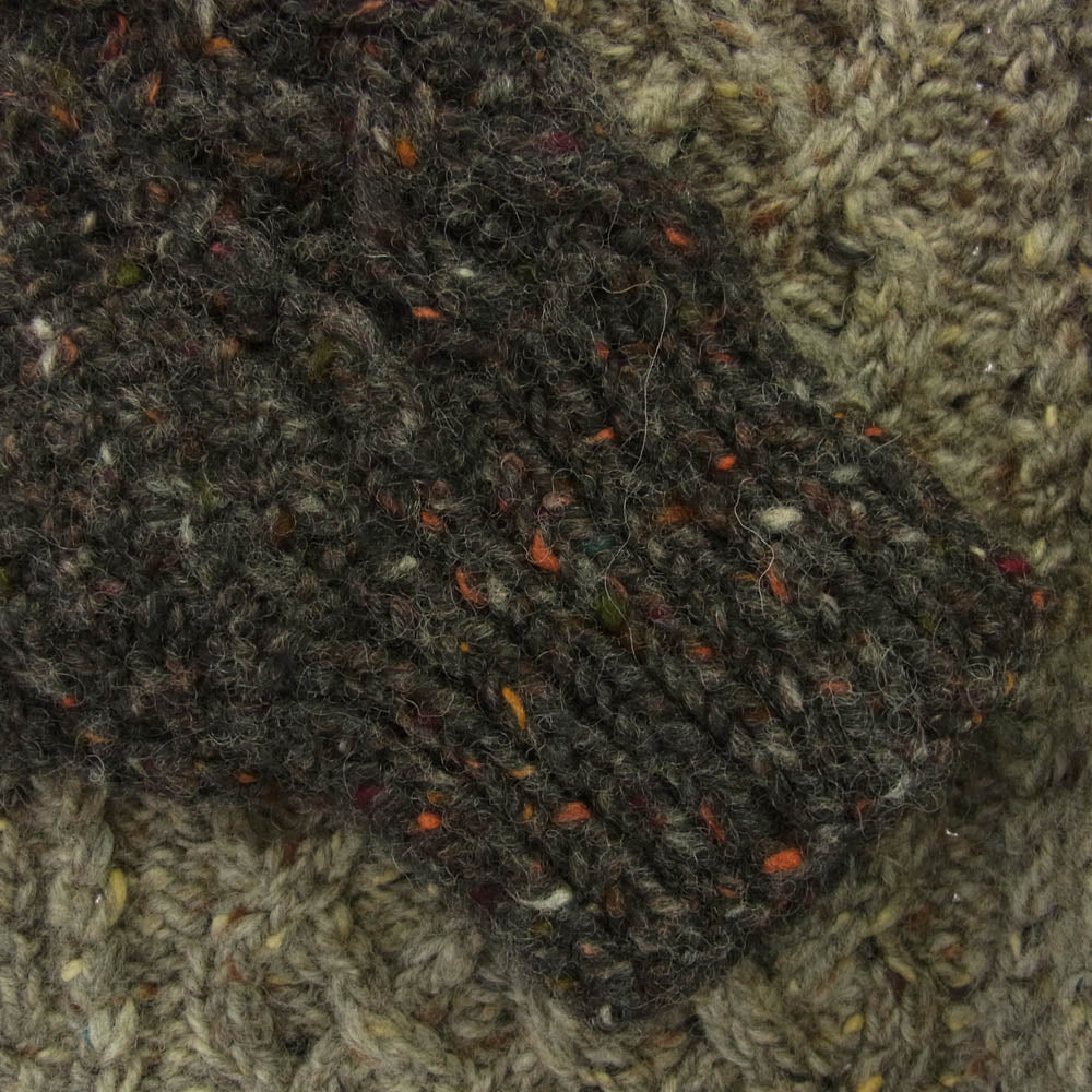 エイチ・ロビンソンニッティング HAND KNITTED CABLE P/O BI COLOUR イングランド製 ハンドメイド ウール ニット グレー系 4【中古】
