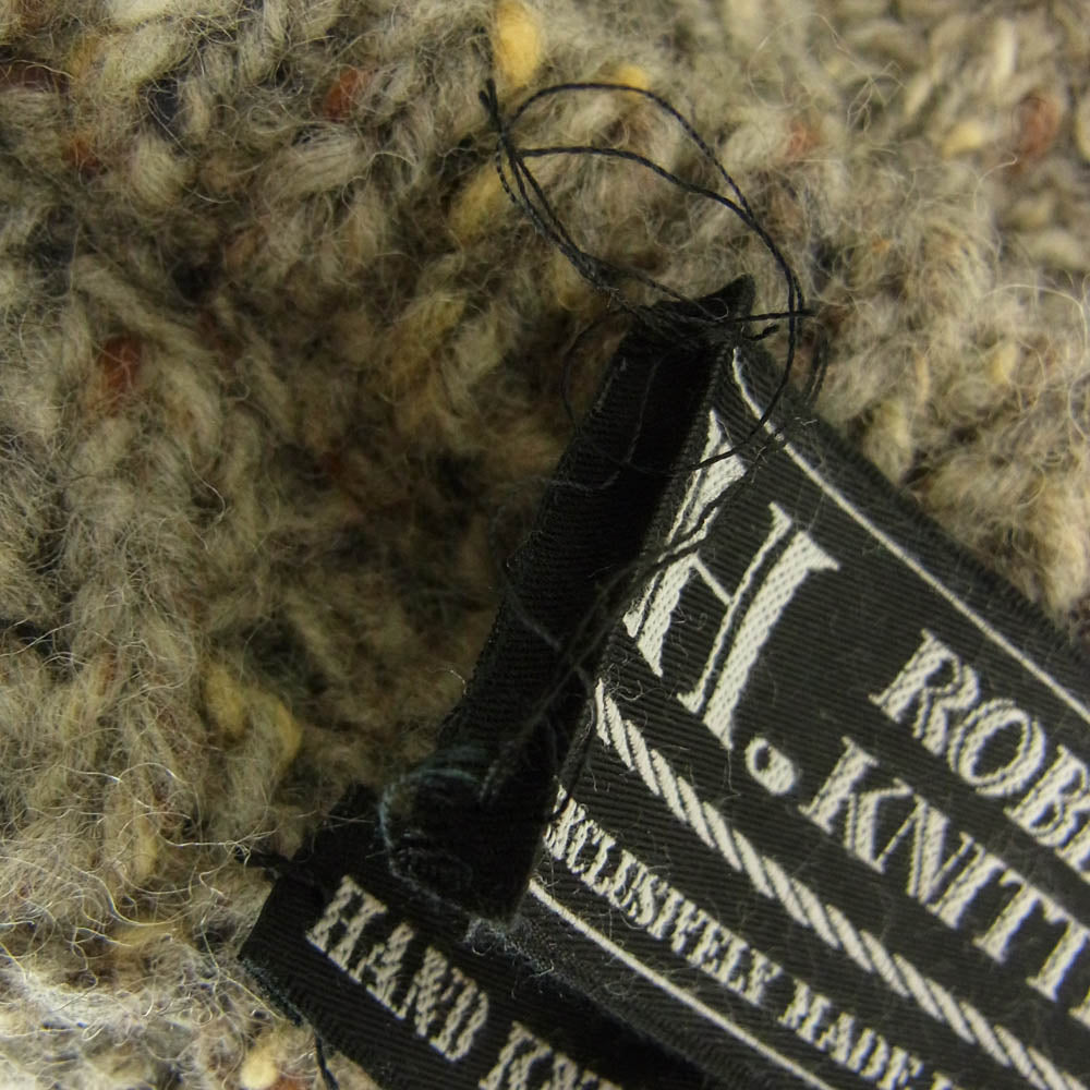 エイチ・ロビンソンニッティング HAND KNITTED CABLE P/O BI COLOUR イングランド製 ハンドメイド ウール ニット グレー系 4【中古】