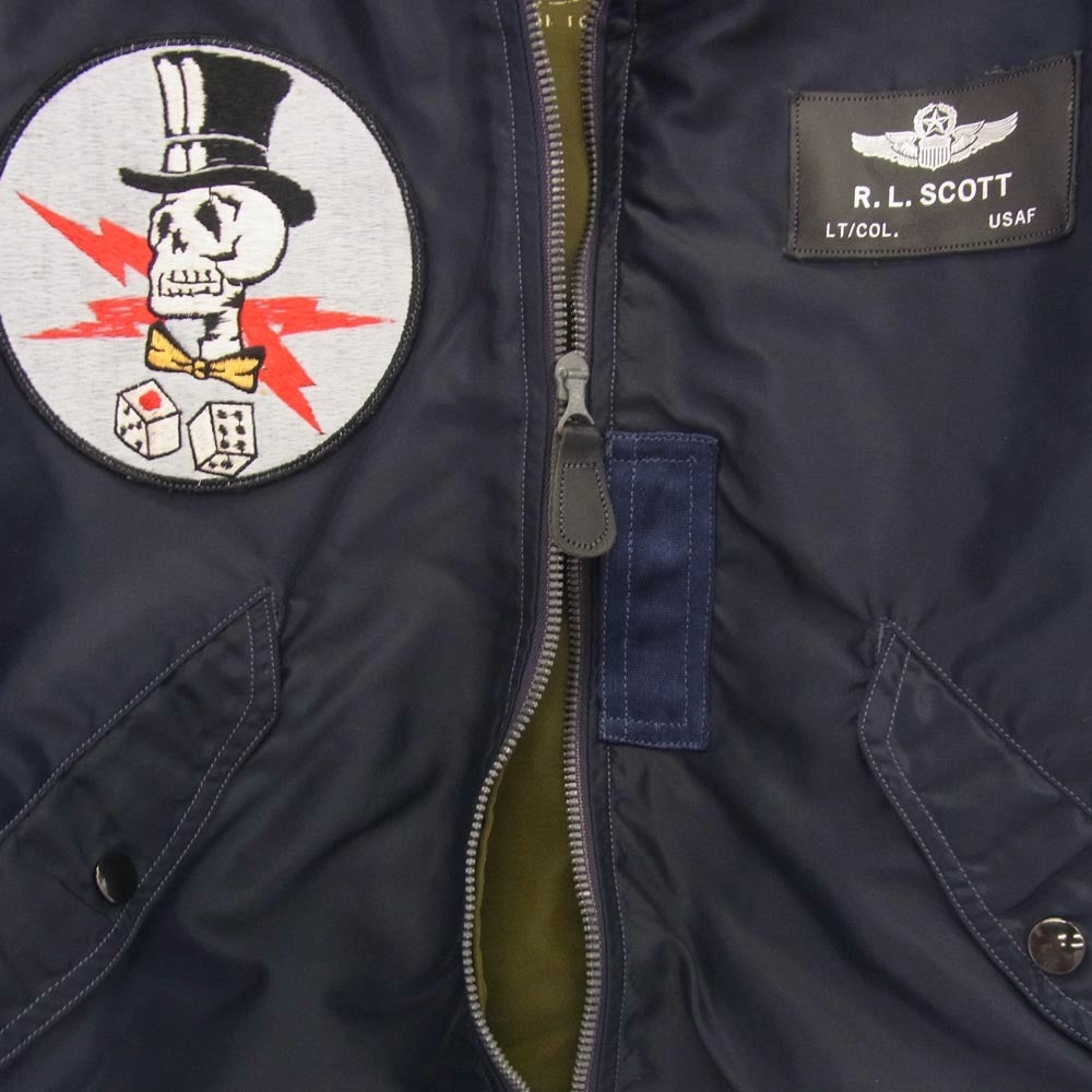 Buzz Rickson's バズリクソンズ BR10578 L-2A カスタム JACKET FLYING MAN'S LIGHT ZONE フライト ジャケット ネイビー系 42【中古】
