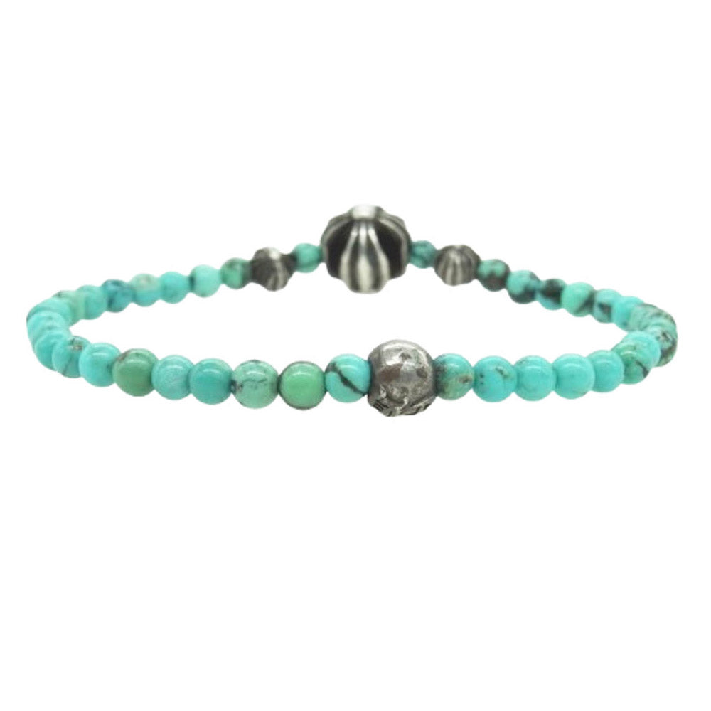 CHROME HEARTS クロムハーツ（原本無） BEAD 4ｍｍ カットアウトCHプラスターコイズ ビーズ ブレスレット ターコイズ【中古】