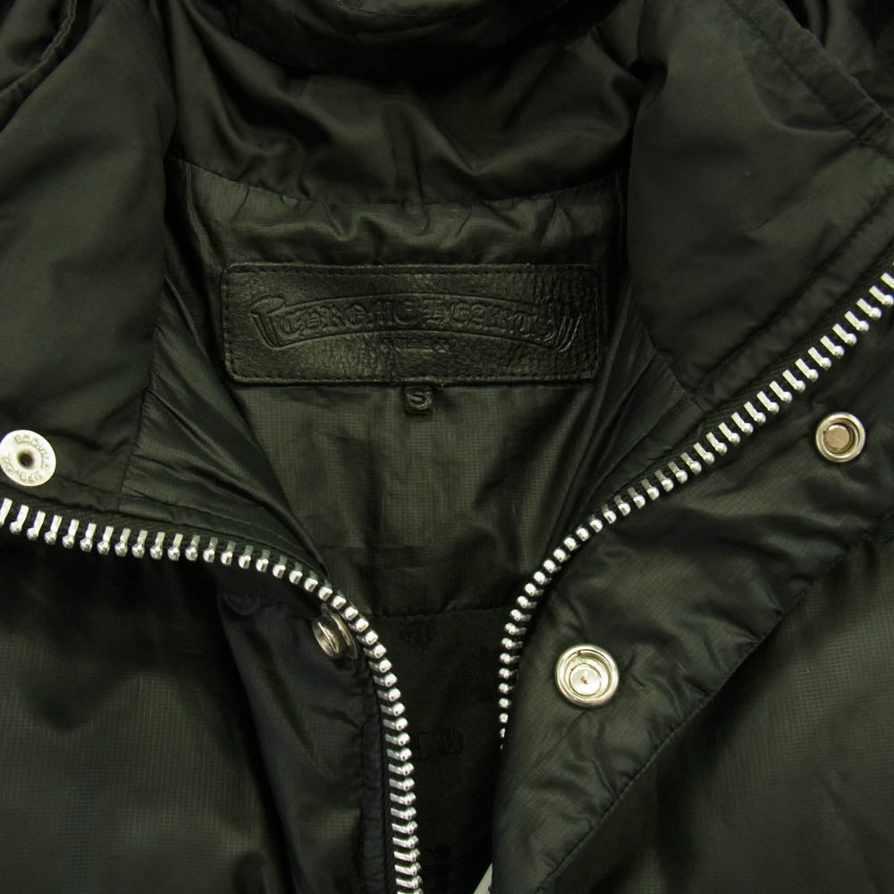 CHROME HEARTS クロムハーツ（原本無） STIFF V2 FBRC Puffer Jacket シルク ダガージップ クロスボール ダウン ジャケット ブラック系 S【中古】