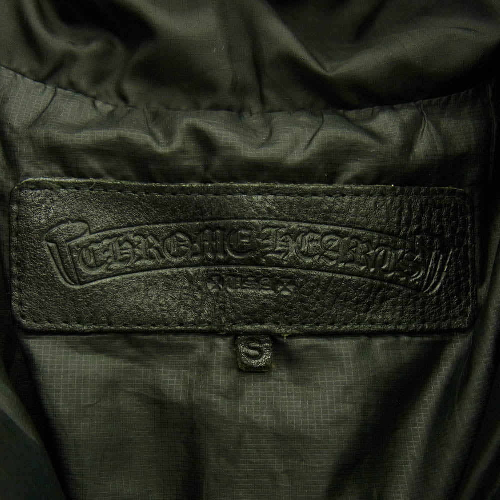 CHROME HEARTS クロムハーツ（原本無） STIFF V2 FBRC Puffer Jacket シルク ダガージップ クロスボール ダウン ジャケット ブラック系 S【中古】