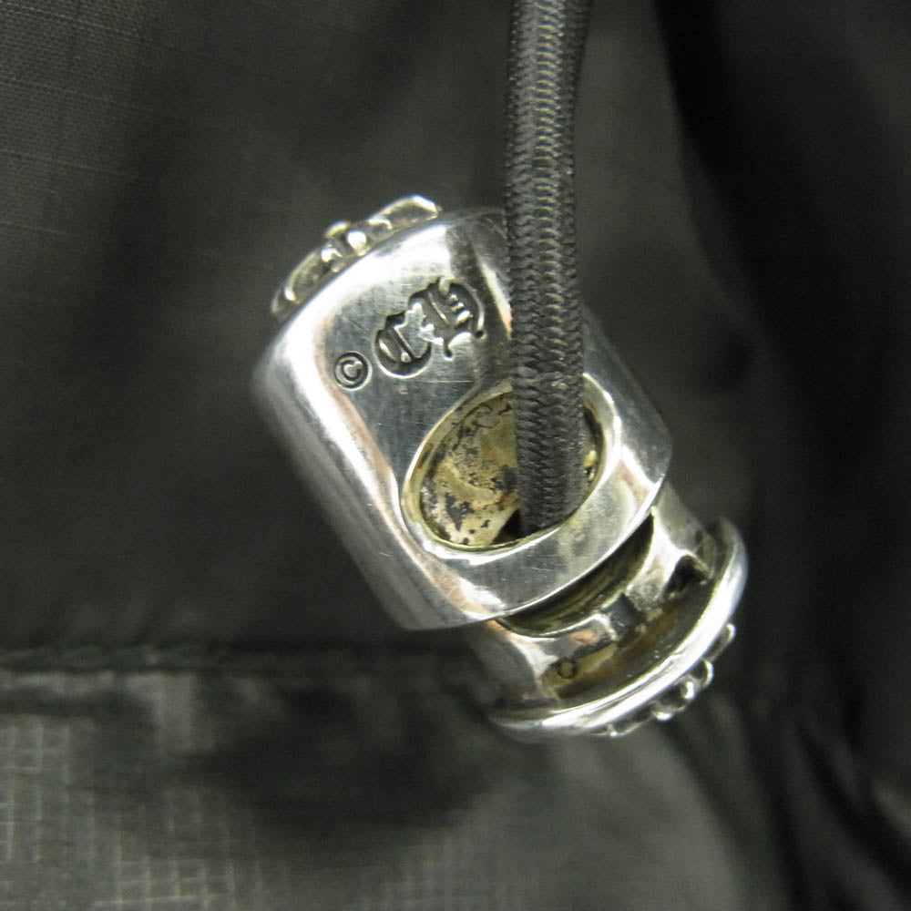 CHROME HEARTS クロムハーツ（原本無） STIFF V2 FBRC Puffer Jacket シルク ダガージップ クロスボール ダウン ジャケット ブラック系 S【中古】